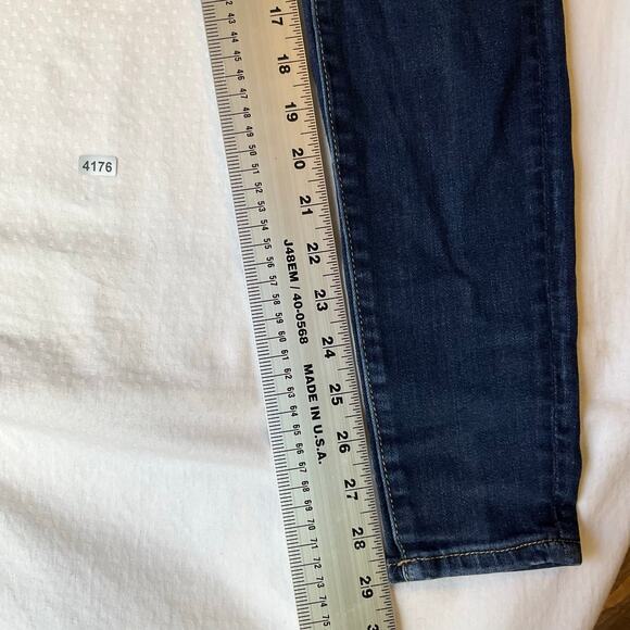 American Eagle Outfitters Women Skinny Jeans size 2 US Blue Mid Rise Stretch - Picture 4 of 11
